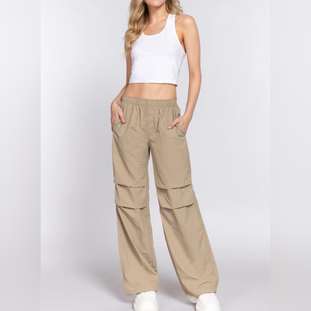 #124 🚨 SALE 🛑S, L BOHO FABULOUS WAIST ELASTIC PARACHUTE PANTS - Picture 8 of 13